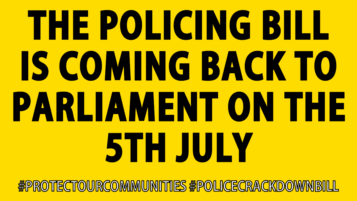 BellRibeiroAddy's tweet photo. The #PoliceCrackdownBill returns to Parliament next week.

Please write to your MP TODAY and ask them to support amendments to defend the right to protest, scrap measures targeting GRT communities &amp; review inequalities in justice &amp; policing 👇🏾
https://t.co/DDTLRkztFC https://t.co/00SVwqrC64