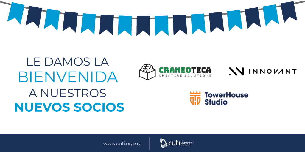 CutiUy's tweet photo. Nos complace darle la bienvenida a @craneoteca, @innovant_us y @TowerHouseSt como #SociosCuti 👏 https://t.co/Iql6DZ0EGT