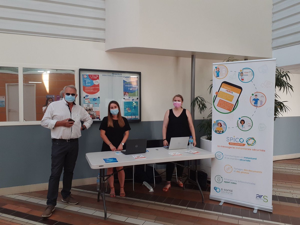 S_Pecault's tweet photo. Les équipes du @CHU_Montpellier se lancent sur la messagerie sécurisée instantanée #spico !!! Un déploiement de cette envergure est une première en #Occitanie. Un message fort en faveur de la sécurité des données de santé et la coordination autour du patient/usager !!! https://t.co/88aEZ6pImS