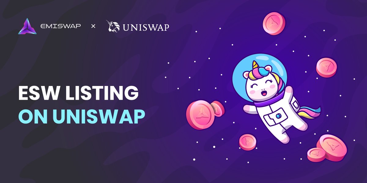 EmiSwap's tweet photo. Great News for Swappers &amp; Liquidity Providers!🚀

Now, you are able to swap or provide for liquidity $ESW tokens on @Uniswap, decentralized #finance protocol.🦄

Join ETH/ESW Pool👉 https://t.co/wimPLVljOI

#EmiSwap #LiquidityMining #YieldFarming #DeFi #UniSwap https://t.co/mKdGWbTaiE