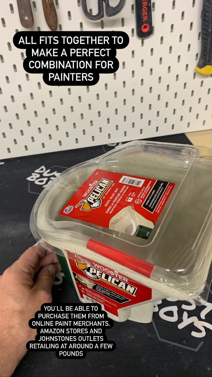 JGDecorator's tweet photo. Big fan of the @Woosterbrushuk equipment and so pleased to see they’ve brought out a lid for the Pelican  paint kettles. https://t.co/18flOPpGTJ