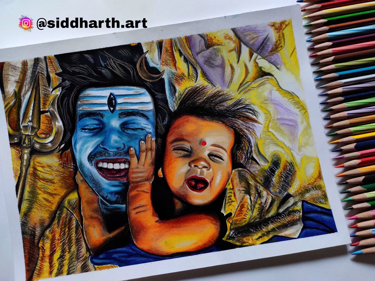 Har har mahadev 🔱❣️
 
Colour pencil drawing on A4 brustro sheet. 
Show some love 🙌
 
#ArtistOnTwitter  #Mahadev