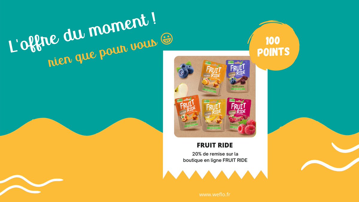 On se retrouve aujourd'hui pour l'offre du moment ! 🛍

Vous pouvez retrouver dès maintenant <a href="/FruitRideFR/">Fruit Ride</a> sur notre boutique, pour commander vos fruits 🍎 

À très vite pour vous présenter de nouvelles offres ! 🧐