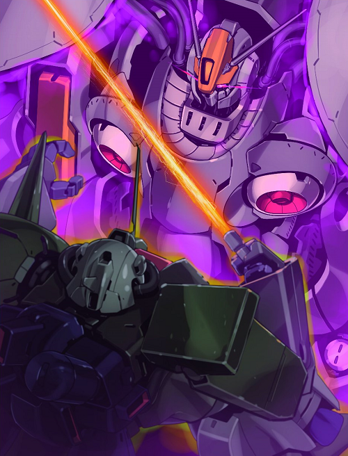 SNRI8741's tweet photo. このお題で使われているイラストがこちら。
第一次ネオ・ジオン戦争の最終局面、ハマーン派とグレミー派の対立がモチーフになっています。イラストレーターは射尾卓弥さん。
#ガンダム・モビルスーツ・バイブル
#射尾卓弥 https://t.co/TioQCvtwAw