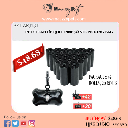 MaazzyP's tweet photo. #maazzypets  
BUY Pet Clean Up Roll Poop Waste Picking Bag &amp; All kind of Pet’s Brand Accessories Portable etc  
 at Online Store 
BUY NOW :  https://t.co/qAX7BPVAQx
 Website   https://t.co/sChkUY7Ybb
@maazzypets
#buynow #petsaccessories #pets #bestquality https://t.co/oJuPyTboxM