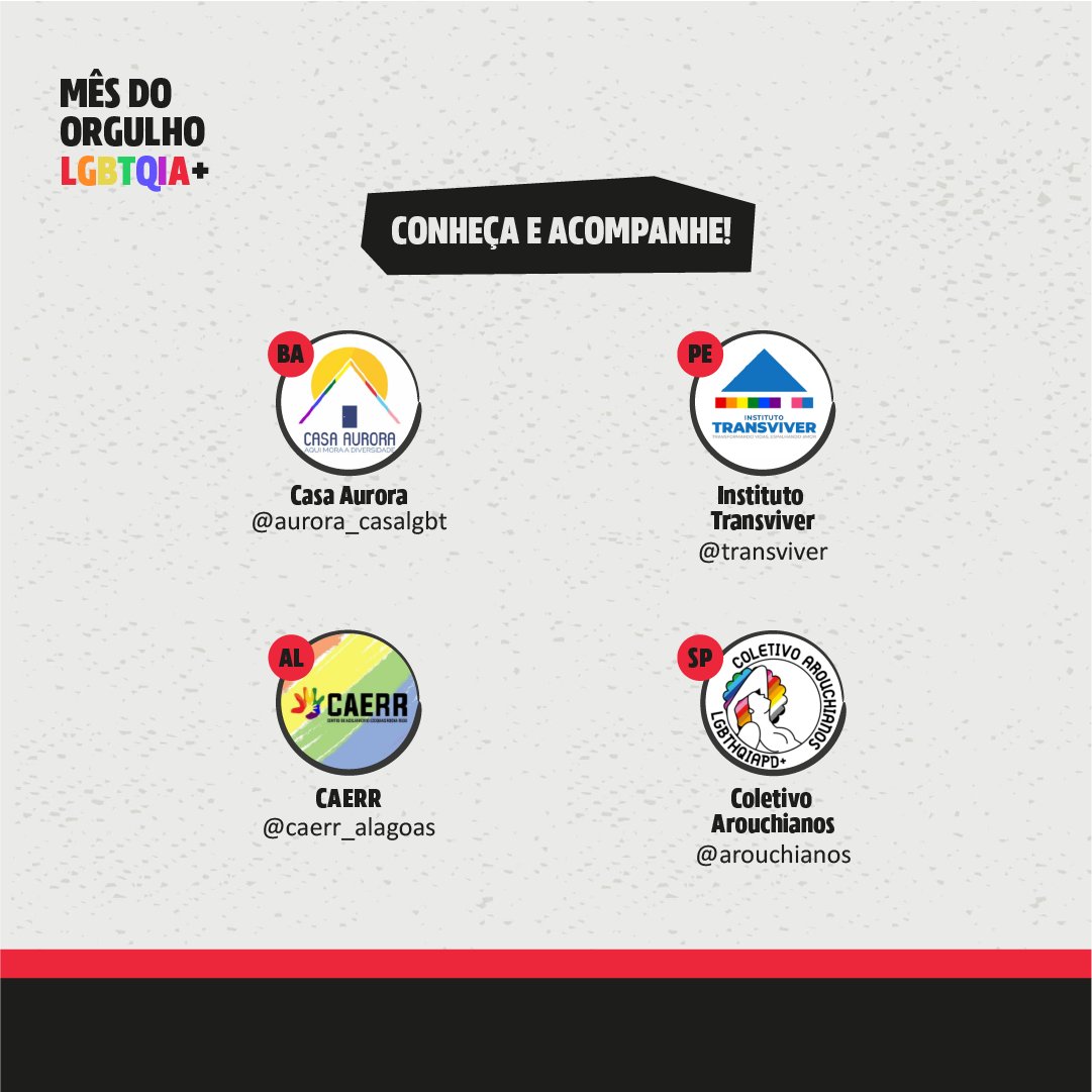 FlamengodaGente's tweet photo. Com o final do Mês do Orgulho, encerramos a série de conteúdos da Frente LGBTQIA+ com uma lista de projetos que precisam de apoio e visibilidade o ano inteiro. A luta pela diversidade e inclusão é diária e contínua, assim como o nosso orgulho de pertencer a essa comunidade. (+) https://t.co/iBMr56U0iW