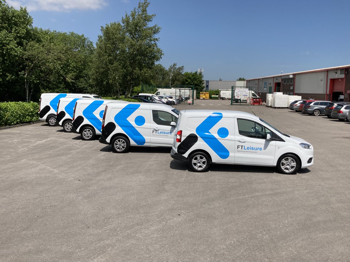 ftleisure's tweet photo. Our brand new fleet of vehicles with updated livery have arrived. With this fleet @ftleisure will continue to support our clients all over the UK. 

#swimmingpools #swimmingpoolengineers #waterfiltration #leisure #watertreatment #maintenance https://t.co/zBFWIwRd1v