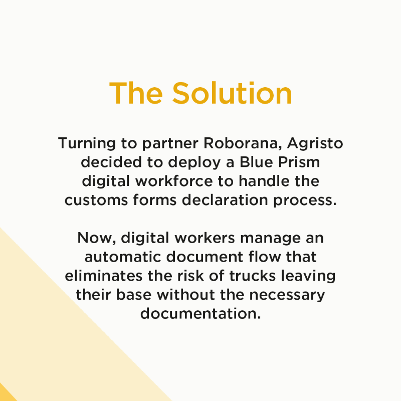 blue_prism's tweet photo. What's life without potatoes? 🥔 @AgristoNV serves clients in 130 countries with a fleet of 41,000 trucks. 🚚 After Brexit, the company deployed a Blue Prism digital workforce to support its staff and meet newly introduced compliance standards. 

Learn more 👇