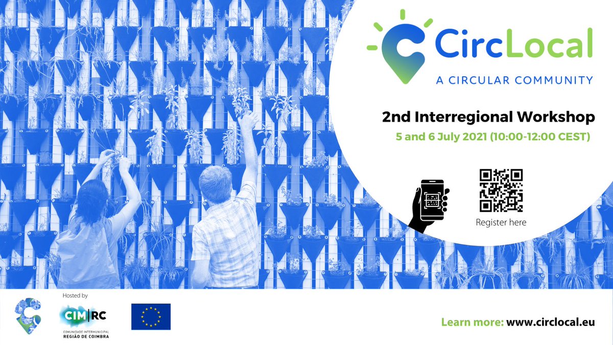 CircLocal's tweet image. 📢interregional Workshop,  5-6 July, 10:00 CET
Our 2nd interregional Workshop will focus on good practices that are shaping the #circulareconomy. Discover inspiring circular initiatives implemented by the  Coimbra region (PT).
Register here: lnkd.in/dVZbnpy