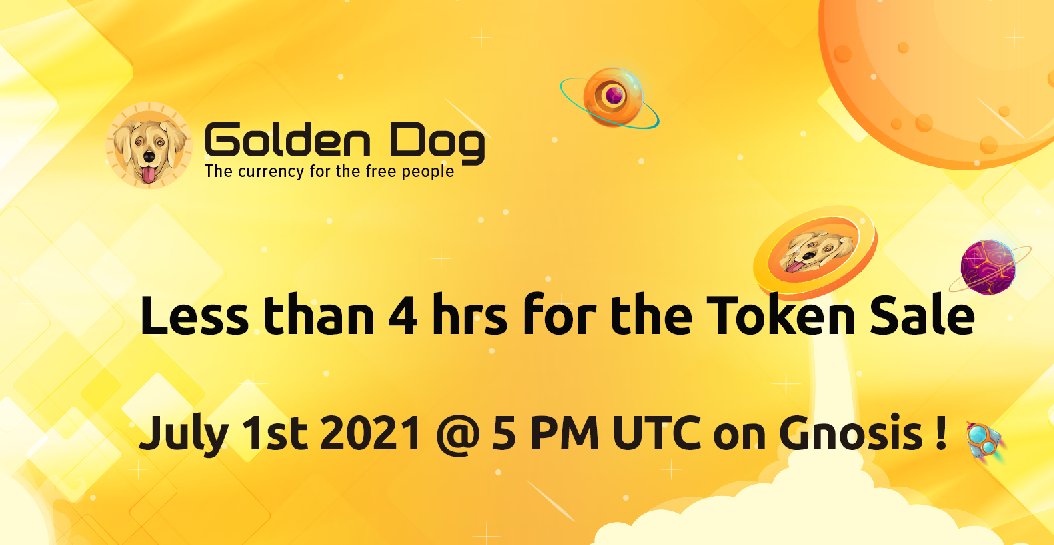 ⚡️Get Ready !

🙀Everyone will be able to buy GDOG, The Token of the Free People.

⏰4 hours left until the Token Sale begins on Gnosis Platform.

Check Here:
gnosis-auction.eth.link/#/start

This one will be LEGENDARY!

💣😱Better than SHIBA, Better than DOGE, Better than ALL DOGGIES!