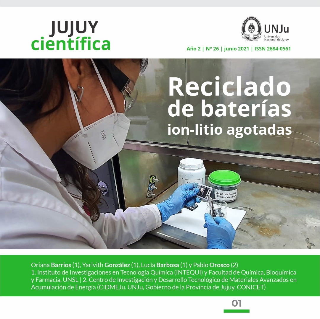 #JujuyCientífica JUJUY Y EL RECICLADO DE BATERÍAS ION-LITIO AGOTADAS

Artículo completo en noticias.unju.edu.ar/noticia.php?id…