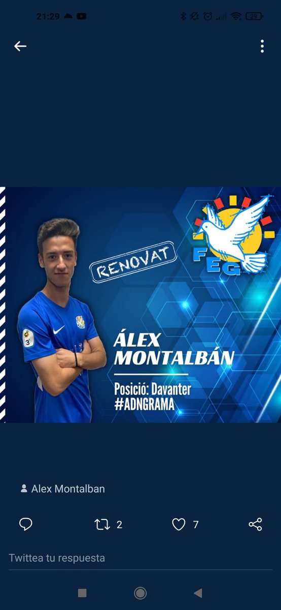 ¡RENOVADO!✍🏻

Nuestro delantero  <a href="/Alexmontalban10/">Alex Montalban</a> renueva con su club <a href="/FundacioGrama/">Fundació Esportiva Grama</a> una temporada más, 2021-2022, A por todas ÁLEX, Mucha suerte!!

#TengoalAgency #Tengoalsport