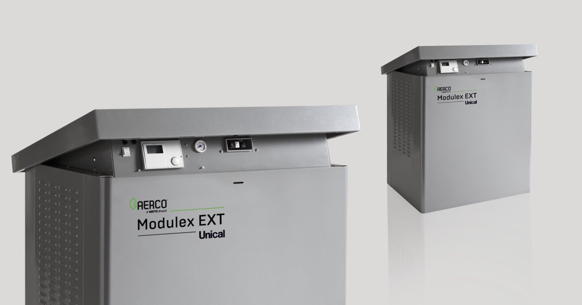 AERCOInt's tweet photo. A breakthrough in high-efficiency design, AERCO’s condensing and fully modulating Modulex EXT boilers support 450 to 3000 MBH hydronic heating systems while delivering a greater degree of operating reliability. Learn more at: https://t.co/qgRu6XMaZJ #AERCO #ModulexEXT https://t.co/UG7PlF1Xvk