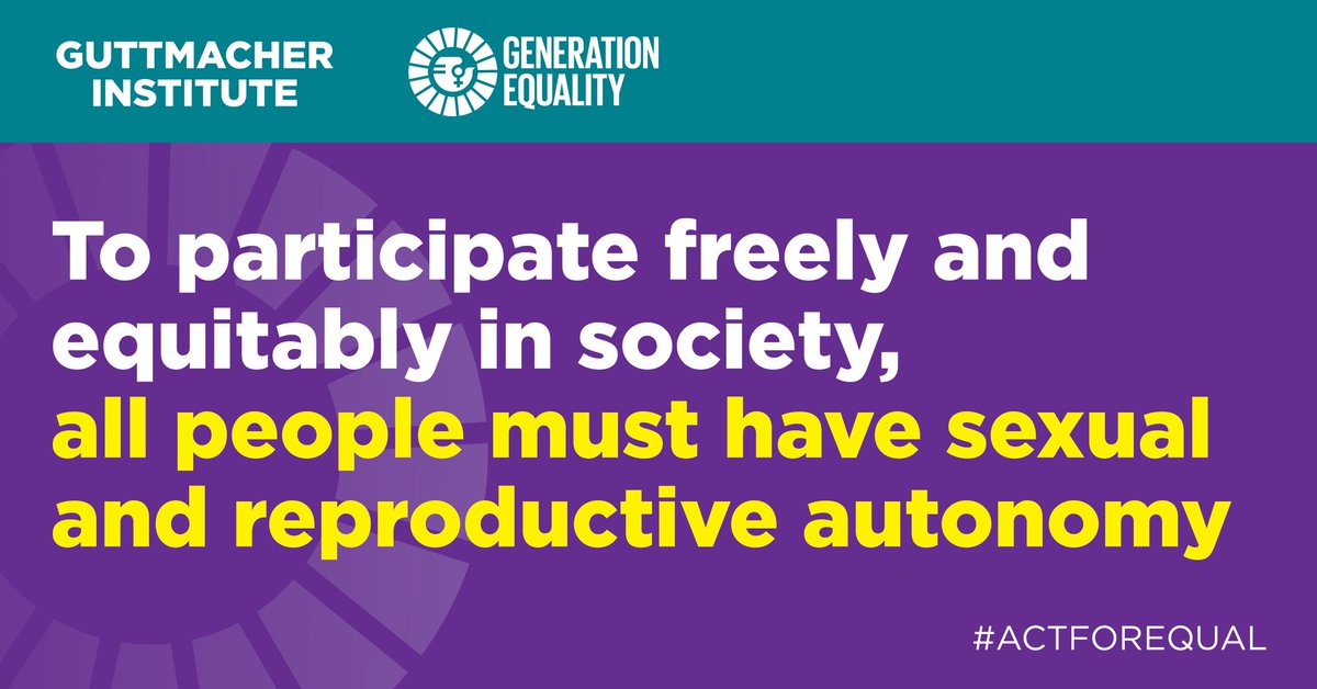 Access to comprehensive #SexEd and #SafeAbortion are critical part of SRHR. To improve health outcomes, countries should include them in a package of essential health services in national health systems. 
#ActForEqual #GenerationEquality
guttmacher.org/guttmacher-lan…
