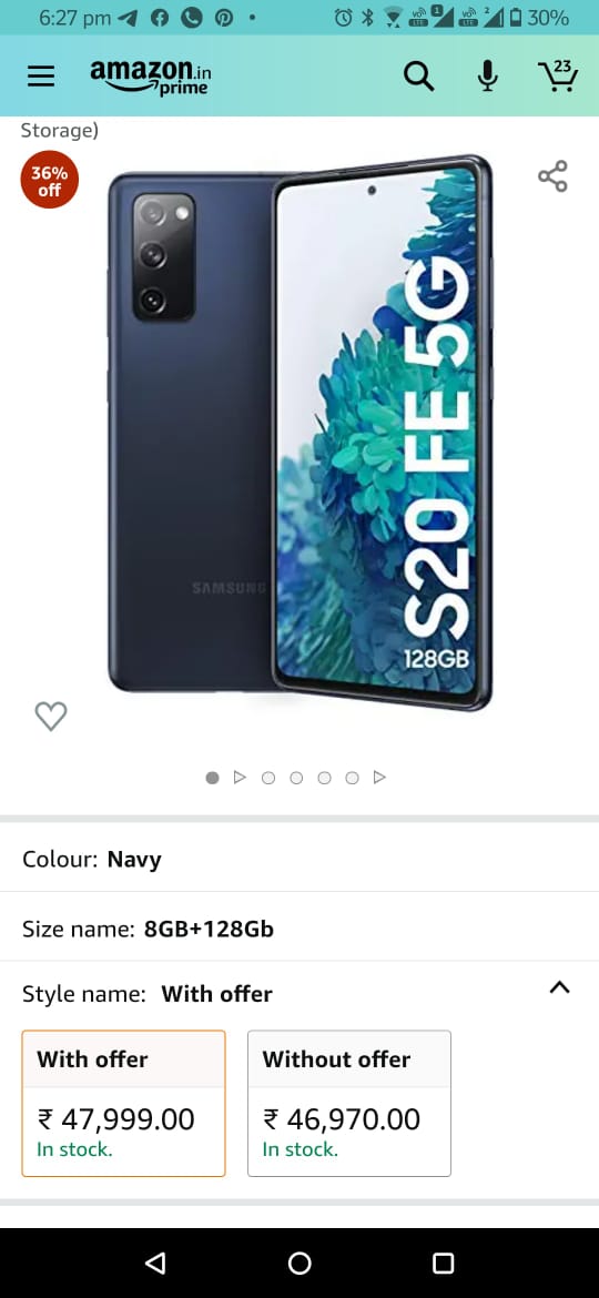 Ennada ithu offer ku vantha sodhanai
#amazon mass panran ya 😂
#GalaxyS20FE5G 
With offer is costlier than without offer 🤔😜