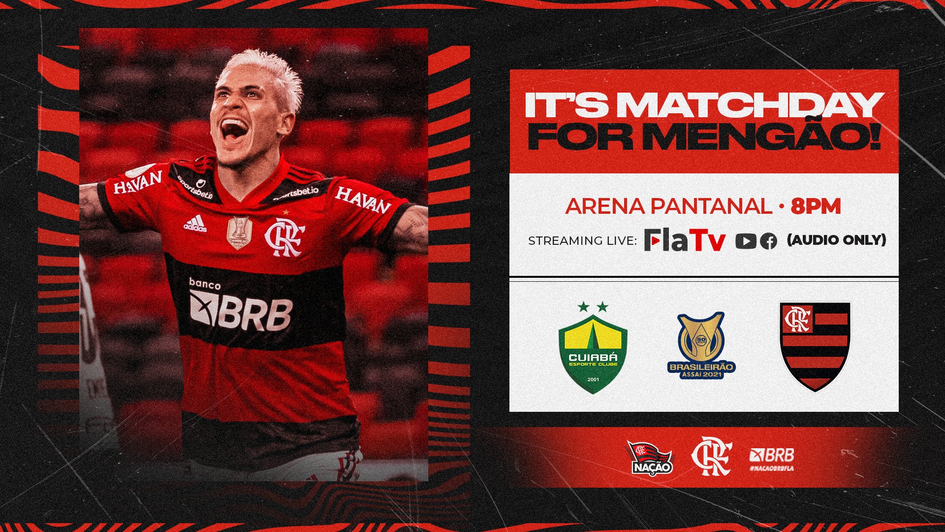 Flamengo Good Morning Nation It S Matchday Tonight At 8 Pm We Take On Cuiaba At The Pantanal Arena For The Brasileirao Let S Go After This Win Crf Flaenglish Flamengo Good Morning Nation It S Matchday Tonight At 8 Pm We Take On Cuiaba At The Pantanal Arena For The Brasileirao Let S Go After This Win Crf Flaenglish