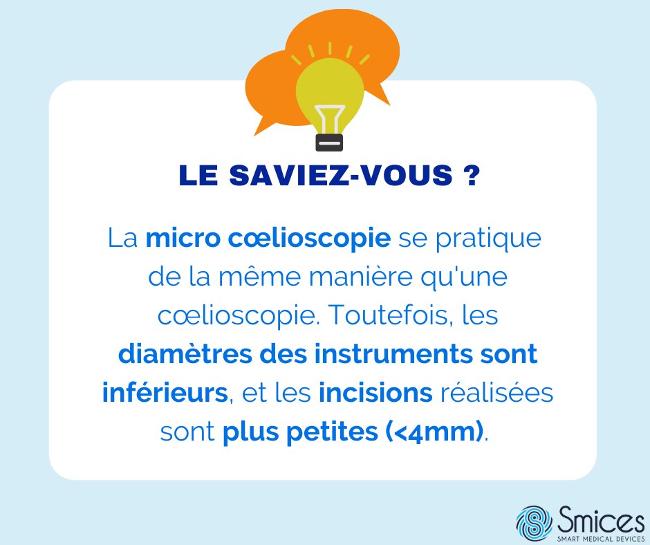 La micro #cœlioscopie est une technique chirurgicale « peu invasive » : elle améliore le confort opératoire du #patient par une incision inférieure à 4⃣mm

↘️Des #douleurs dues à l’opération
↘️Des analgésiques prescrits au #patient 
✅ Suppression des points de sutures 

#MedTech