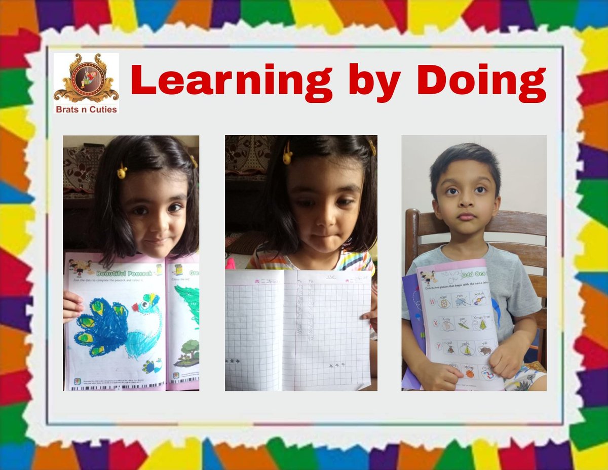 brats_n's tweet photo. I hear and I forget, I see and I remember, I do and I understand! 
The best way of #learning about anything is by #doing. So, let's start learning by doing with our lil' #BnCians. 
#Learning_By_Doing #Learning_with_Fun #Writing_skill #critical_thinking #Brats_n_Cuties https://t.co/wKl5PLDoag
