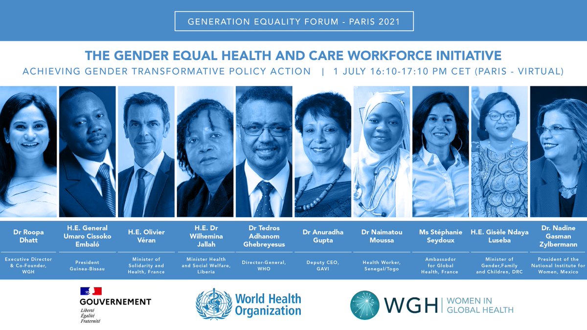 Don's miss out on the Gender Equal Health and Care Workforce event

Only 30 minutes to go and an amazing panel... 

<a href="/WHO/">World Health Organization (WHO)</a> <a href="/gouvernementFR/">Gouvernement</a> <a href="/UN_Women/">UN Women</a> <a href="/GenEgaliteFR/">Forum Génération Égalité</a> <a href="/RoopaDhatt/">Dr. Roopa Dhatt</a> <a href="/DrTedros/">Tedros Adhanom Ghebreyesus</a> <a href="/USEmbalo/">Umaro Sissoco Embaló</a>
 <a href="/olivierveran/">Olivier Véran</a> <a href="/anuradhasays/">Anuradha SenGupta</a> <a href="/S_Seydoux/">Stéphanie Seydoux</a> <a href="/GiseleNdayaL/">Gisele Ndaya L. officielle</a> <a href="/nadgasman/">Nadine Gasman</a>