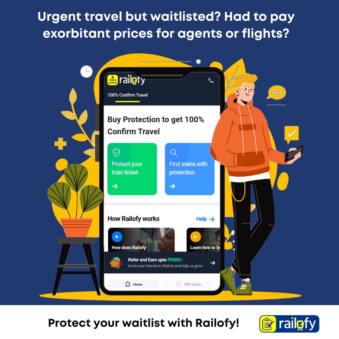 railofycom's tweet photo. Protect your waitlist with Railofy!
#travelindia #cheapflights #IndianRailways #waitlist #confirmation #travel #travelguaranteed #protection #smartalternative #solution #DidYouKnow #news #india #covid #recovered #america #covaxin #indianrailway https://t.co/WnzDw2v3Fb