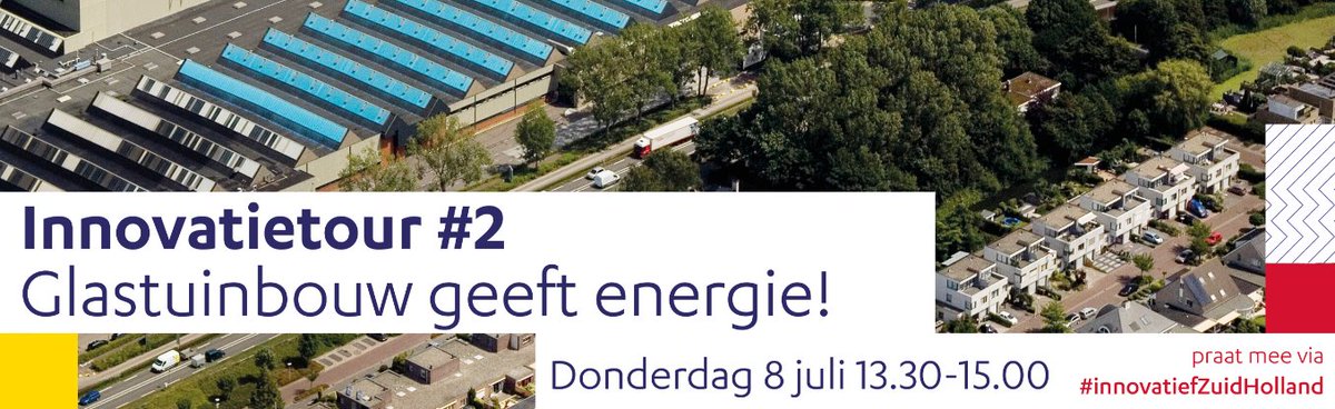 Tijdens de Innovatietour <a href="/zuid_holland/">Provincie Zuid-Holland</a> op 8 juli ziet iedereen hoe het tuinbouwcluster kan bijdragen aan de energietransitie. Met oa <a href="/MeindertStolk/">Meindert Stolk</a>, <a href="/berendpotjer/">Berend Potjer</a>
en <a href="/AmmerlaanTGI/">Ammerlaan TGI</a>.

Meld je nu aan: greenportwestholland.nl/8-juli-innovat…

#innovatiefZuidHolland