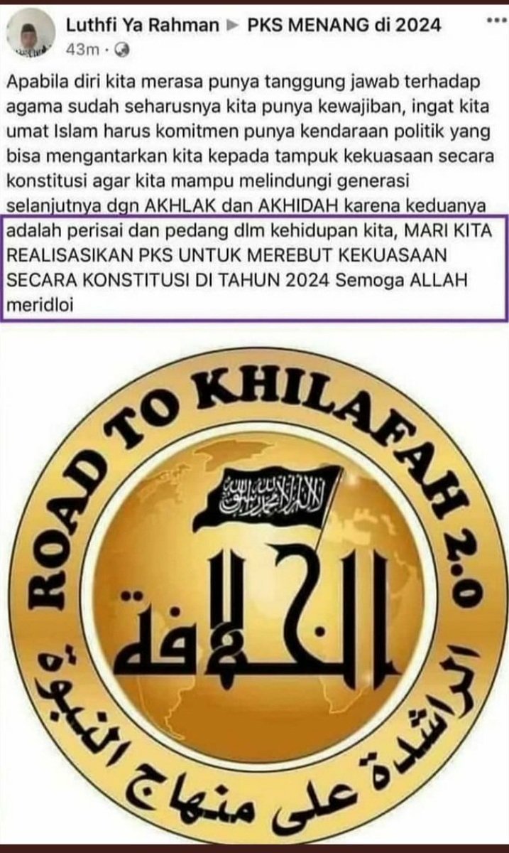 WagimanDeep212_'s tweet image. Rebut kemenangan 2024 bersama PKS, kita menuju Khilafah...!!