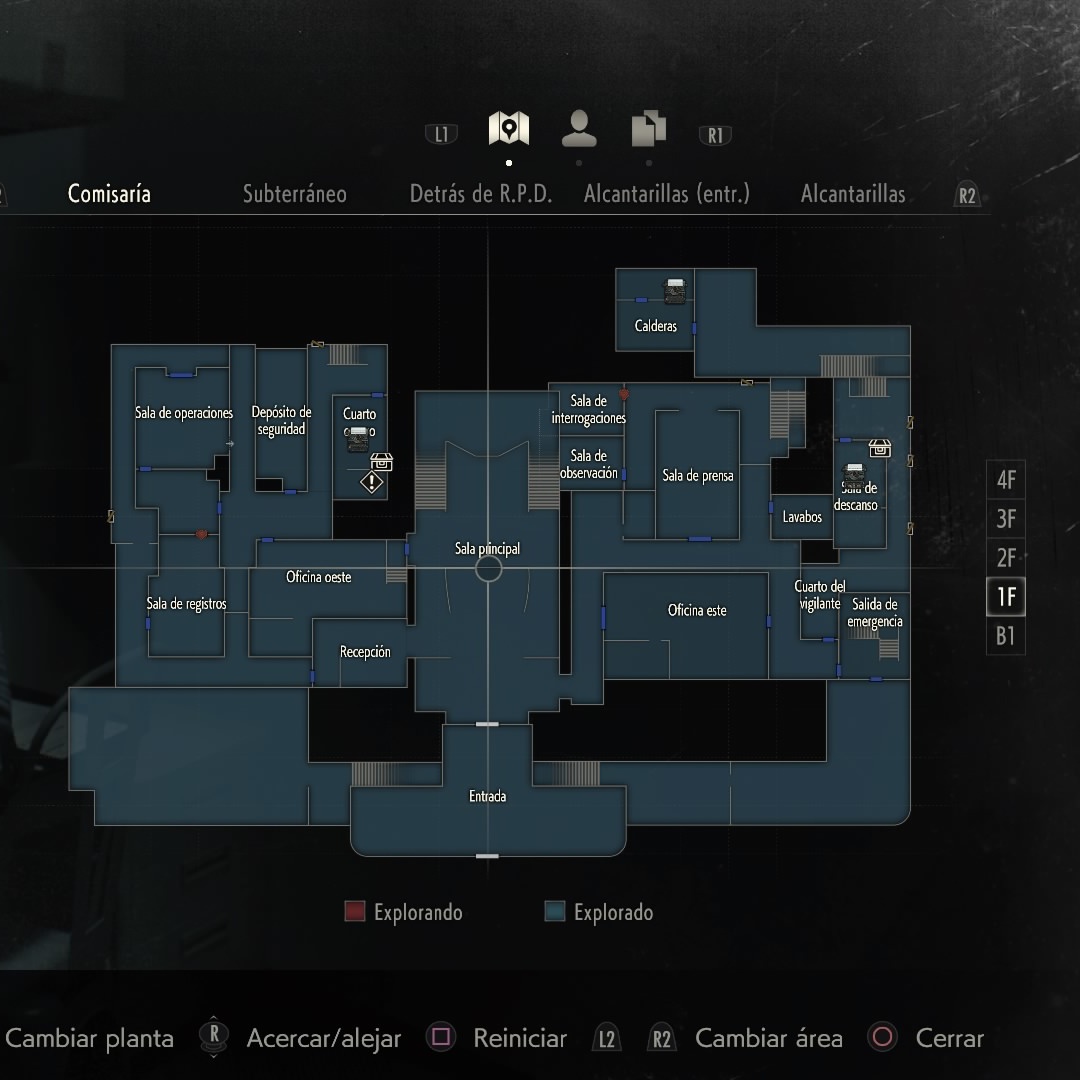 DBDInfoEs's tweet image. Adjunto imágenes del mapa original de Resident Evil 2 Remake de mi partida por si os lo queréis aprender, en DBD hay más puertas que en el original 😉