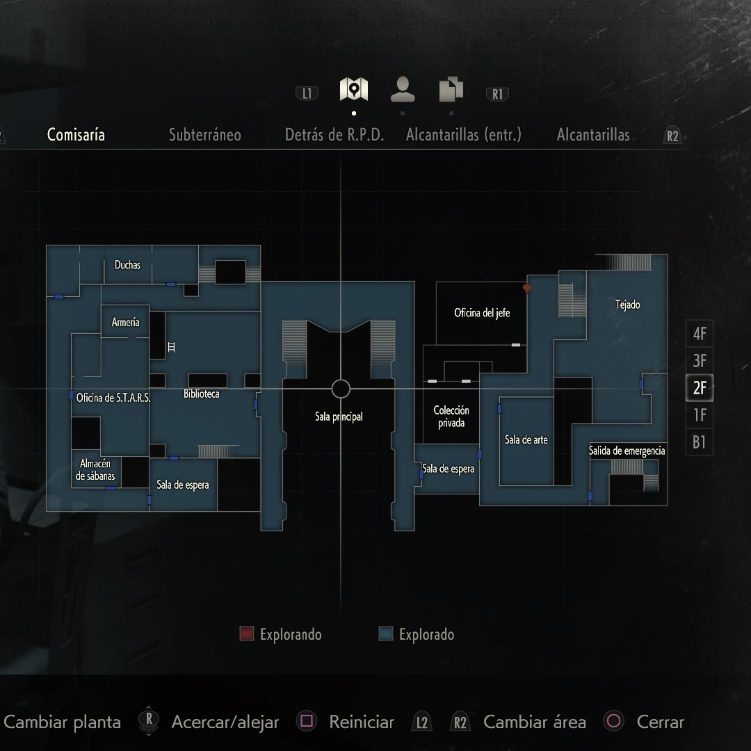 DBDInfoEs's tweet image. Adjunto imágenes del mapa original de Resident Evil 2 Remake de mi partida por si os lo queréis aprender, en DBD hay más puertas que en el original 😉