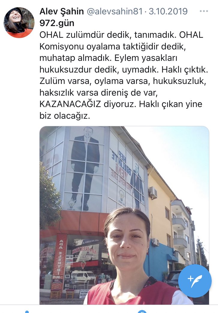 alevsahin81's tweet photo. Yarın duruşmam var.
Bir tweet, bir retweet, Umudun Kavgası şarkı sözlerim örgüt propagandası iddiasıyla Ağır Ceza’da yargılanıyor.
Hızla araç kullanırken rastgele ateş etmiş olsam ne olurdu acaba? Murat Övüç’ün oğlu da değilim ki, değil mi? https://t.co/IXOGcqQb4y