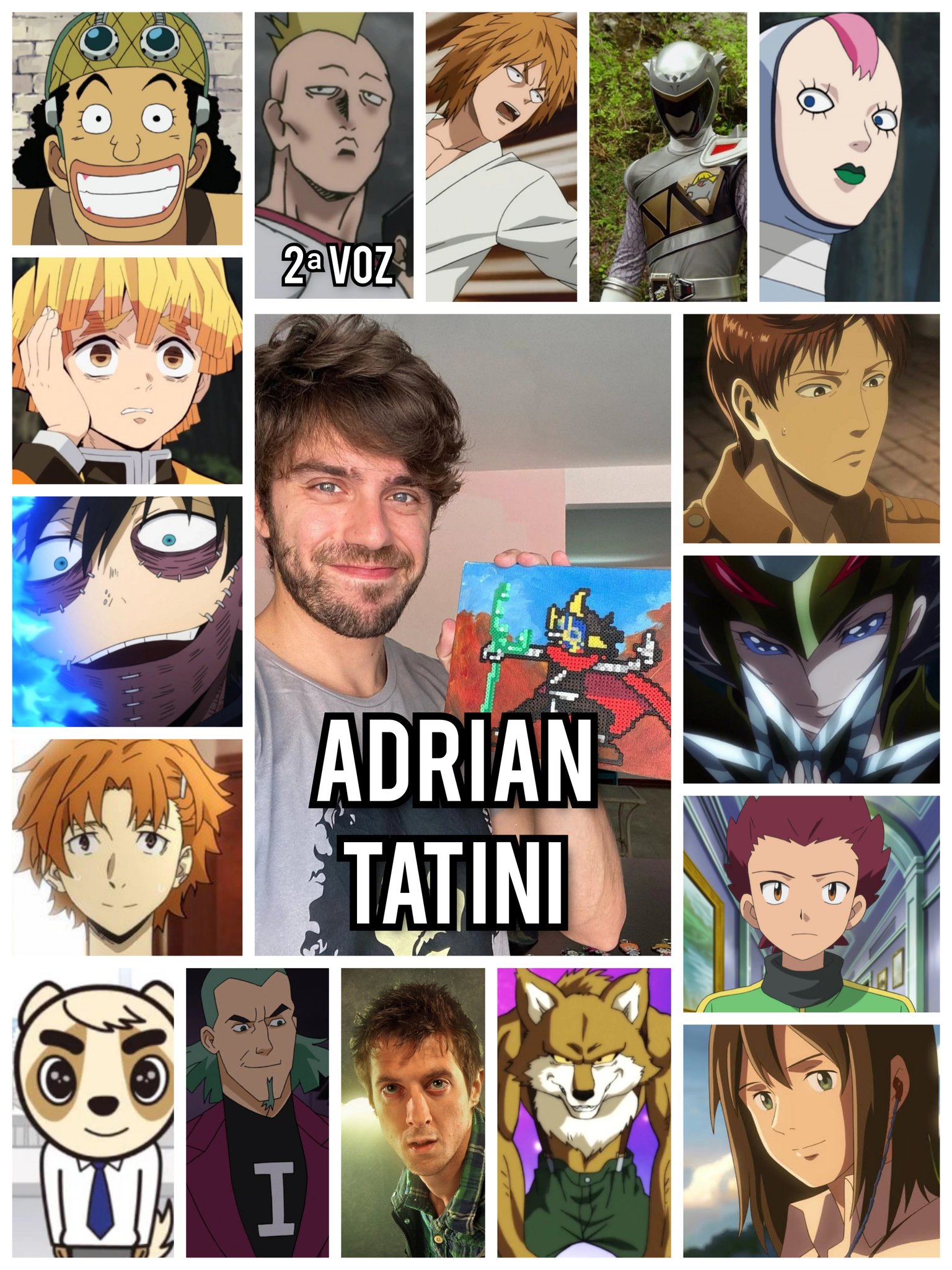 Personagens Com os Mesmos Dubladores! on X: Um dos destaques mais recentes  da dublagem que tá dando o que falar; aqui apresento alguns dos personagens  do sensacional Adrian Tatini! Adrian é conhecido