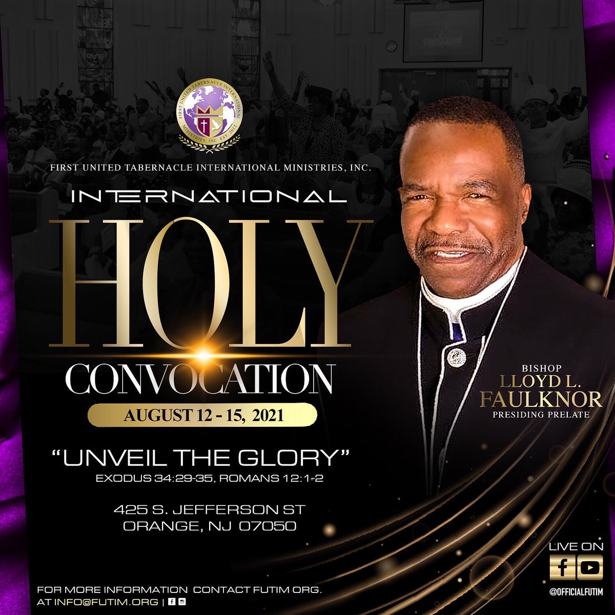 OfficialFUTIM's tweet photo. Get ready for International Holy Convocation 2021! More information to come. 

#officialfutim #holyconvocation https://t.co/ckVmx06o38