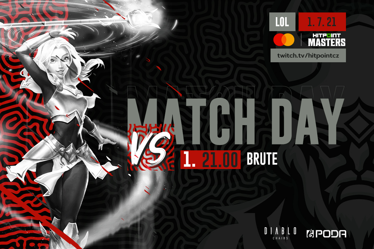 🇨🇿🇸🇰 MASTERCARD HITPOINT MASTERS
⏰⚔️ 21.30CEST vs. <a href="/brute_gg1/">BRUTE</a> 
 📺 twitch.tv/hitpointcz

❤ Powered by <a href="/diablo_chairs/">Diablo Chairs</a> + PODA VÁS BAVÍ

#VIKHYPE