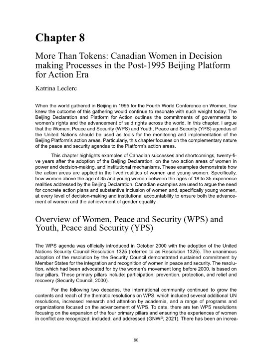 Hot off the press! 📖Journey to Gender Equality: Mapping the Implementation of the Beijing Declaration and Platform for Action, including my chapter on #WPS/#YPS in Canada in the context of #Beijing25 is out! 😄@UPEACE

📕 upeace.org/pages/the-jour… #GenerationEquality