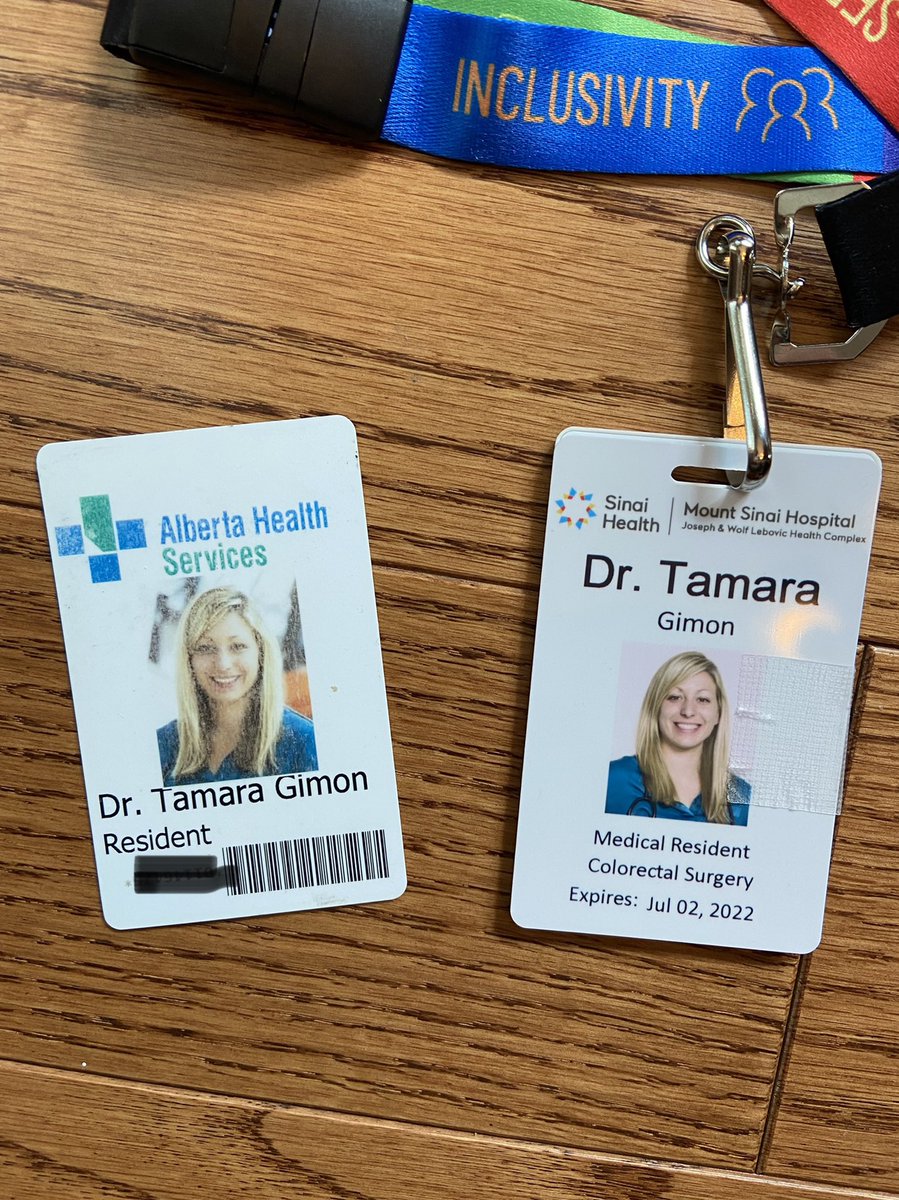 tgims16's tweet photo. Trading in my old residency photo ID today for a new one. Already missing everyone at @calgarygensurg but so excited for my colorectal fellowship at @UofTGSx ! https://t.co/XmfHNBEwao