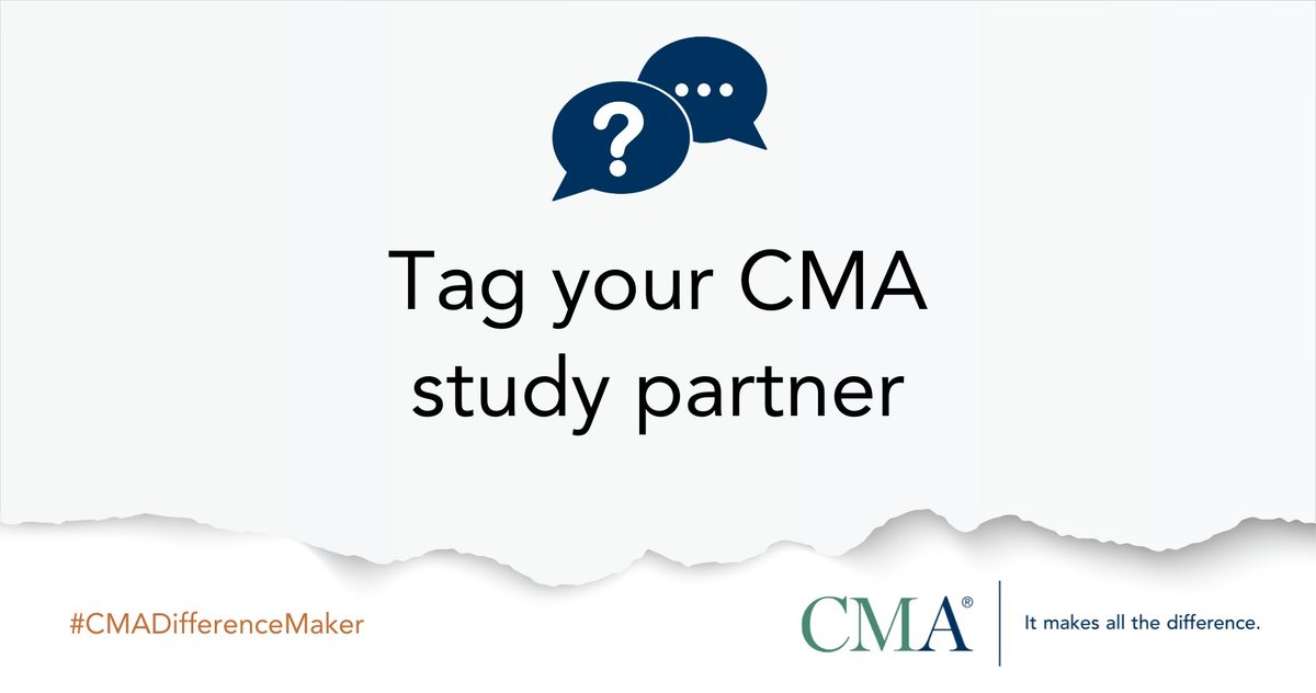 IMA_News's tweet photo. Do you have a CMA study partner? Tag them in your post! #CMADifferenceMaker #earnCMA https://t.co/IbIlf4GsG9