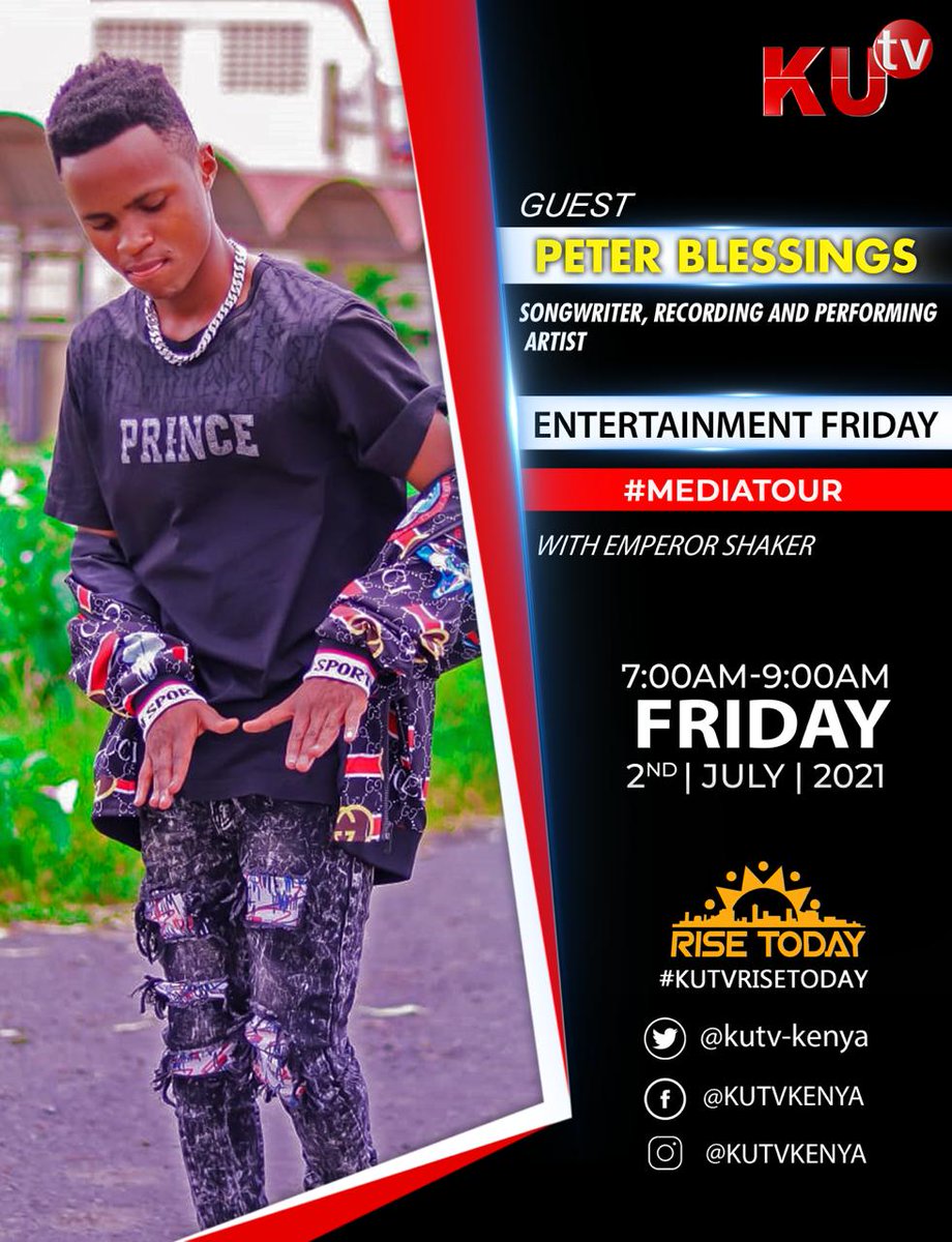 Ashakerde's tweet photo. Because it's Thursday, I gotta tell you what's up on tomorrow's show:
We have gospel vibes with Peter Blessings, dance around with Tahfia as @deejayvick254 brings us Clash of Decibels between Bahati and Willy Paul. Only on @kutv_kenya
#TeamWeekendi https://t.co/pKZsRJeFWt