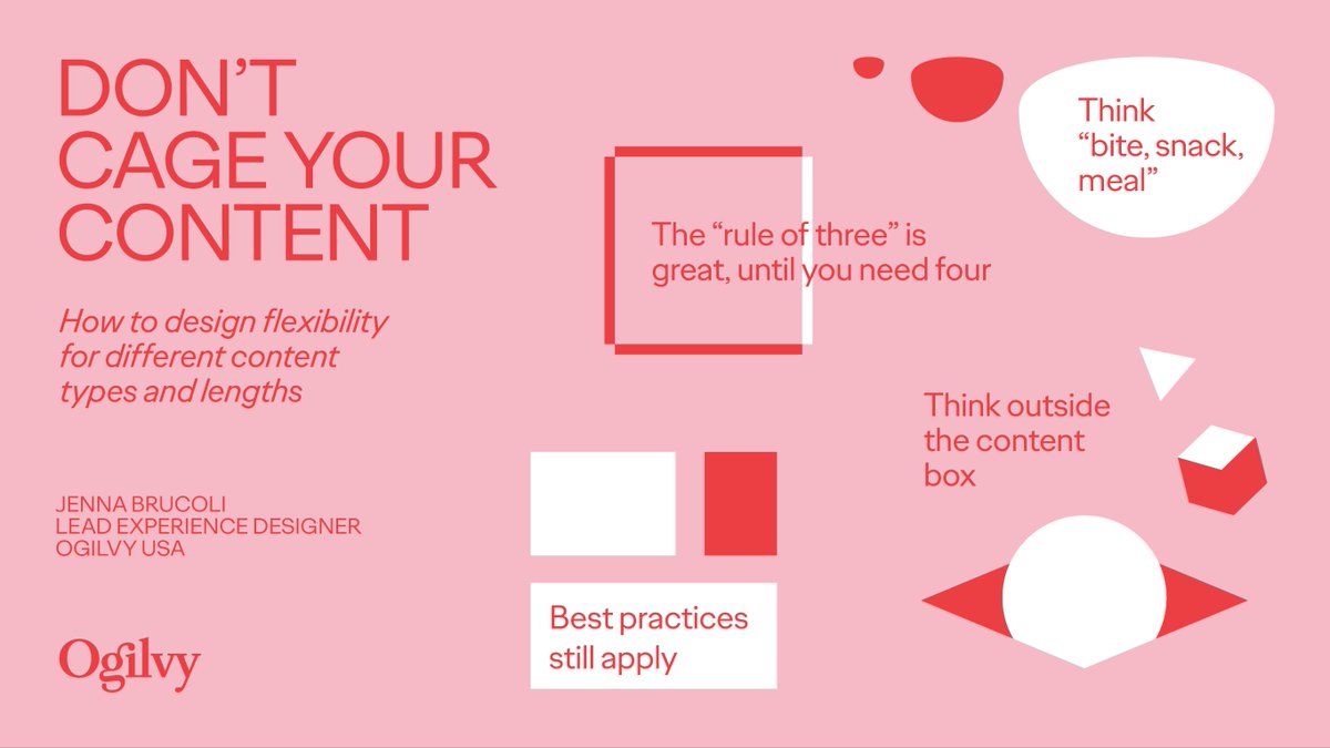 AdobeXD's tweet photo. "No matter how beautiful, organized, efficient, or consistent your design system is, if it wasn’t developed with actual content in mind, there will always be some growing (or shrinking) pains." -@OgilvyUSA's Jenna Brucoli: https://t.co/8cjLHD4VJs https://t.co/658XtiRsu0