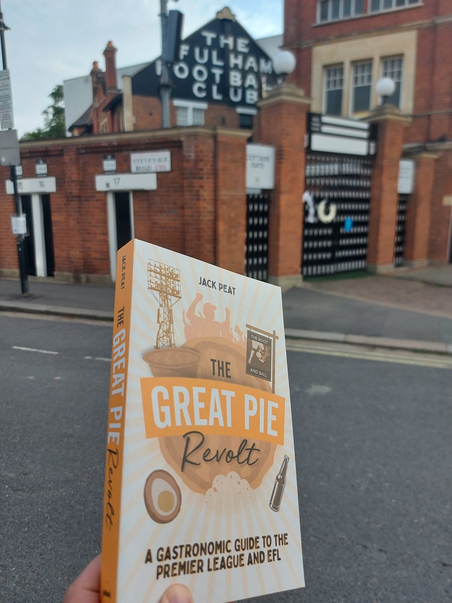jacknpeat's tweet photo. Received advanced copies of my book today. Absolutely over the moon with it. 

Pictured outside my favourite football ground in the country.

#TheGreatPieRevolt - out from @PitchPublishing on 26th July.

https://t.co/8zSmjYKrKM https://t.co/IsWbBwb7yu
