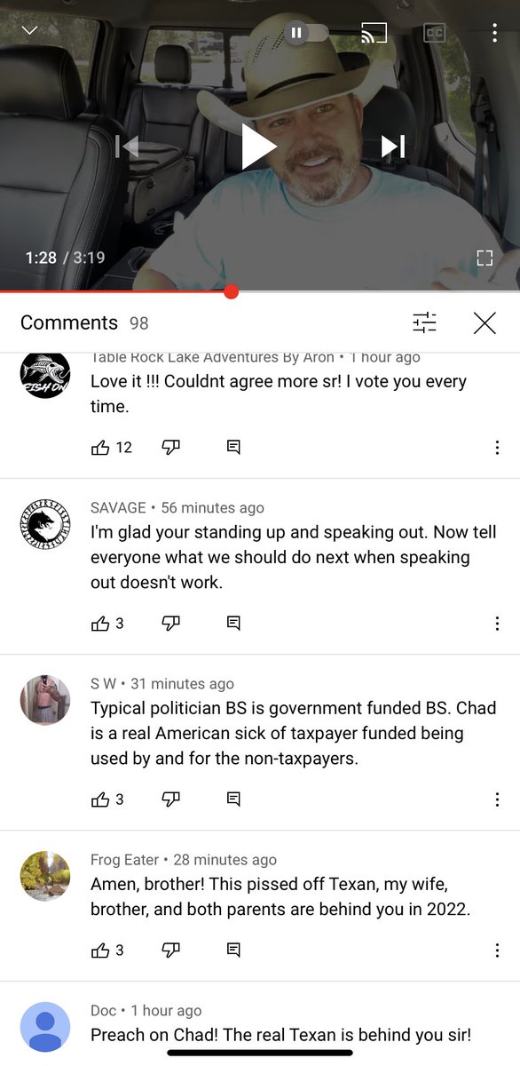 HortonHearsTx's tweet photo. These replies are real people from real Texas.
Put your time and money where your mouth is too yβall.
Walk the talk!
#prather2022 #puttexansfirst #texasleadership #letTexasbeTexas
@WatchChad @stonecypherent
https://t.co/zOs2m1UfAm https://t.co/7yQZpfmjPa