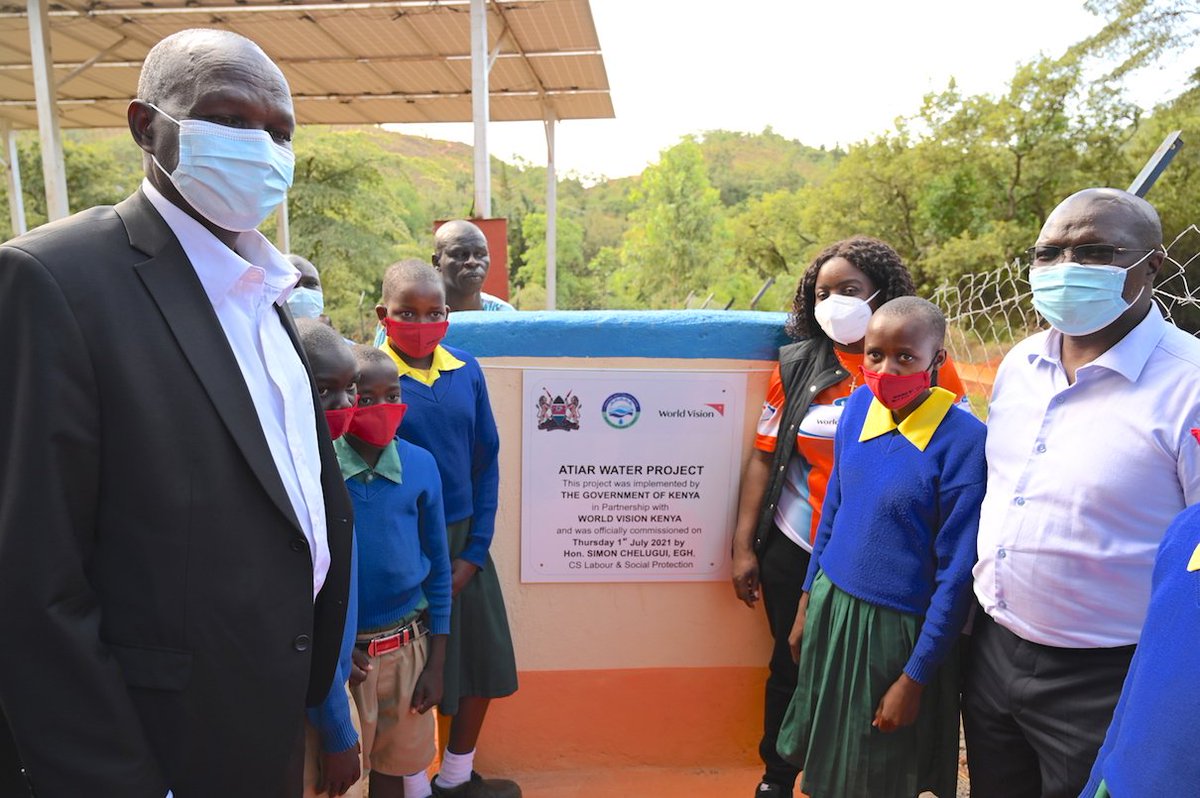 Stanley Kiptis(Baringo County Governor)&amp;Simon Chelugui(Cabinet Secretary for Labour&amp;Social Protection)commission the Atiar Water project implemented by <a href="/WorldVisionKE/">World Vision Kenya</a> in partnership with the government in Bartabwa. It's benefitting over 300 households, a school &amp; health facility.