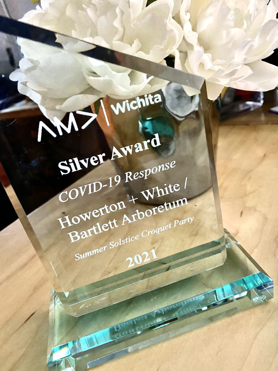 Howerton+White also salutes the Bartlett Arboretum for receiving a Silver Award of Excellence for the 2020 Summer Solstice Croquet Party Invitation (a DIY lawn party package and vinyl record) as an effective marketing response during COVID-19.  #AMAWichita