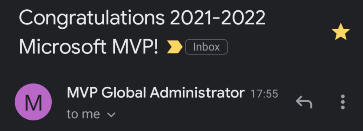 The 2nd time I am receiving this email, it's a pretty good feeling 😁 #MVPBuzz <a href="/MVPAward/">Microsoft MVP Communities</a>