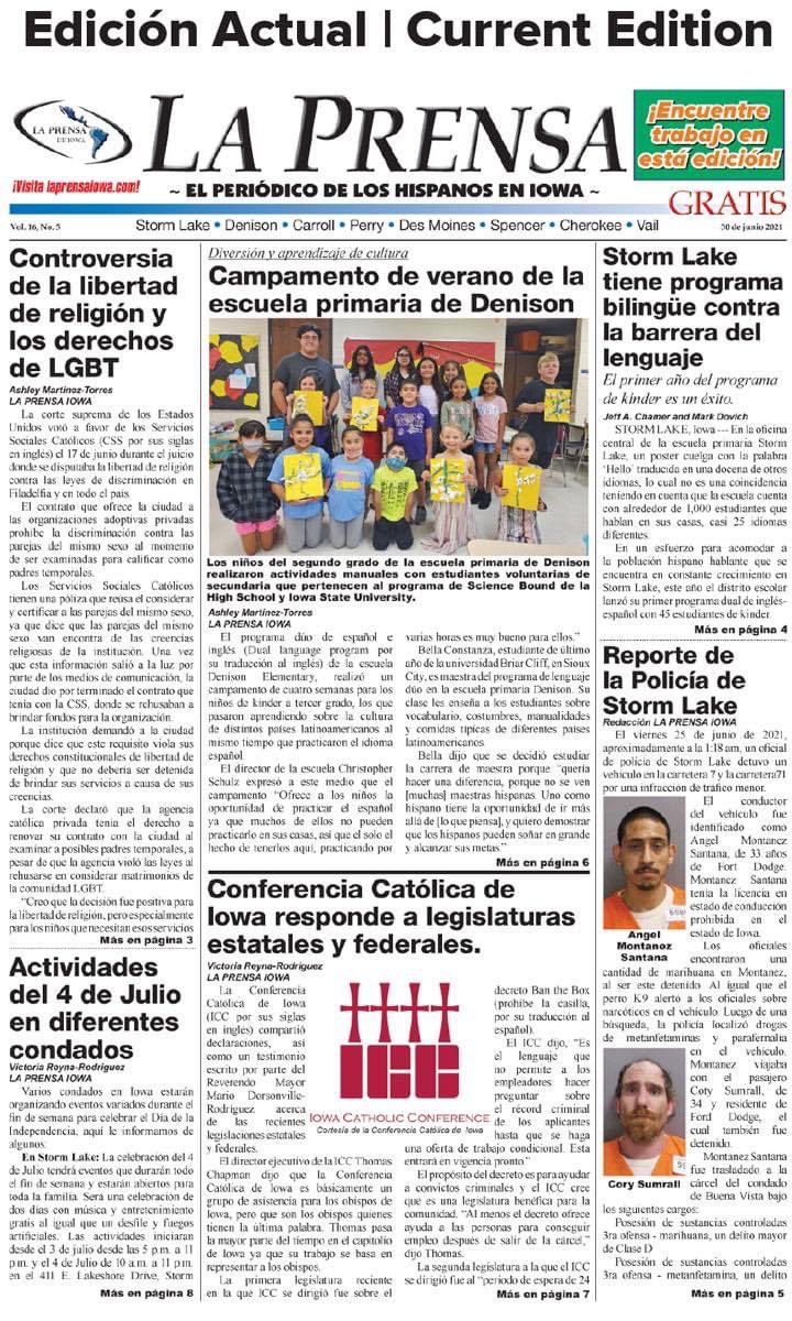 Hi friends! La Prensa is out everywhere — look for it and get informed. Featuring a lot of job offers!

¡Hola Amigos! LA PRENSA ya está en todos los puestos. Búsquela e infórmese. Viene con muchas ofertas de trabajo.