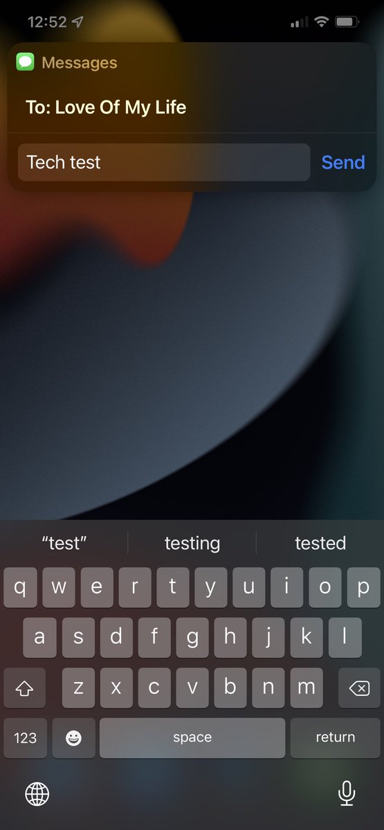 Dustin_Photos's tweet image. Really hoping @Apple @tim_cook will make quick reply look transparent like it does when asking Siri to send a text message. Solid white or black aren’t as clean or nice to use. #iOS15DevBeta2 #iphone13