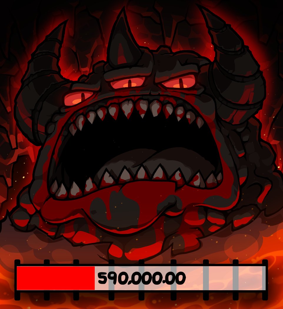 we are nearly there! every tweet you make with #thebindingofisaac and TheFourSouls.com in it deals 3 damage! every like and RT of my pinned tweet deals 1 each and every dollar made from here on out also deals 1 damage! keep movin! thefoursouls.com