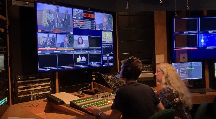 Behind the scenes yesterday at <a href="/BVTVstudios/">BVTV</a> to discuss rural journalism with <a href="/KyleMunson/">Kyle Munson</a> and colleagues <a href="/douglaswburns/">Douglas W. Burns</a> and @cullen_art! La Prensa was honored and excited to tell our story and can’t wait for the full feature.