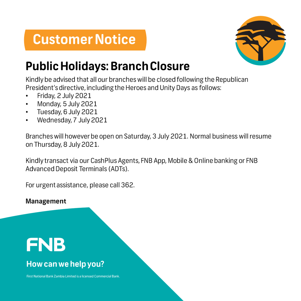 FNBZambia tweet picture