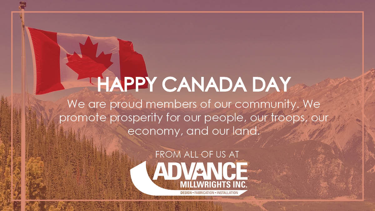 AdvanceMW's tweet photo. Wishing you and your family a Happy Canada Day from all of us at Advance Millwrights! #CanadayDay https://t.co/h66dvLR2Ac