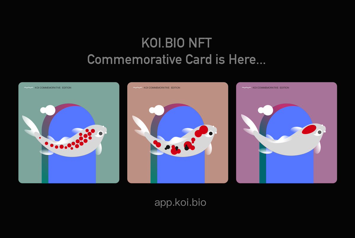 The KOI.BIO NFT commemorative card is here. As long as the wallet balance holds 1000 KOI tokens, you can mint the KOI commemorative card. Click to enter ->> app.koi.bio