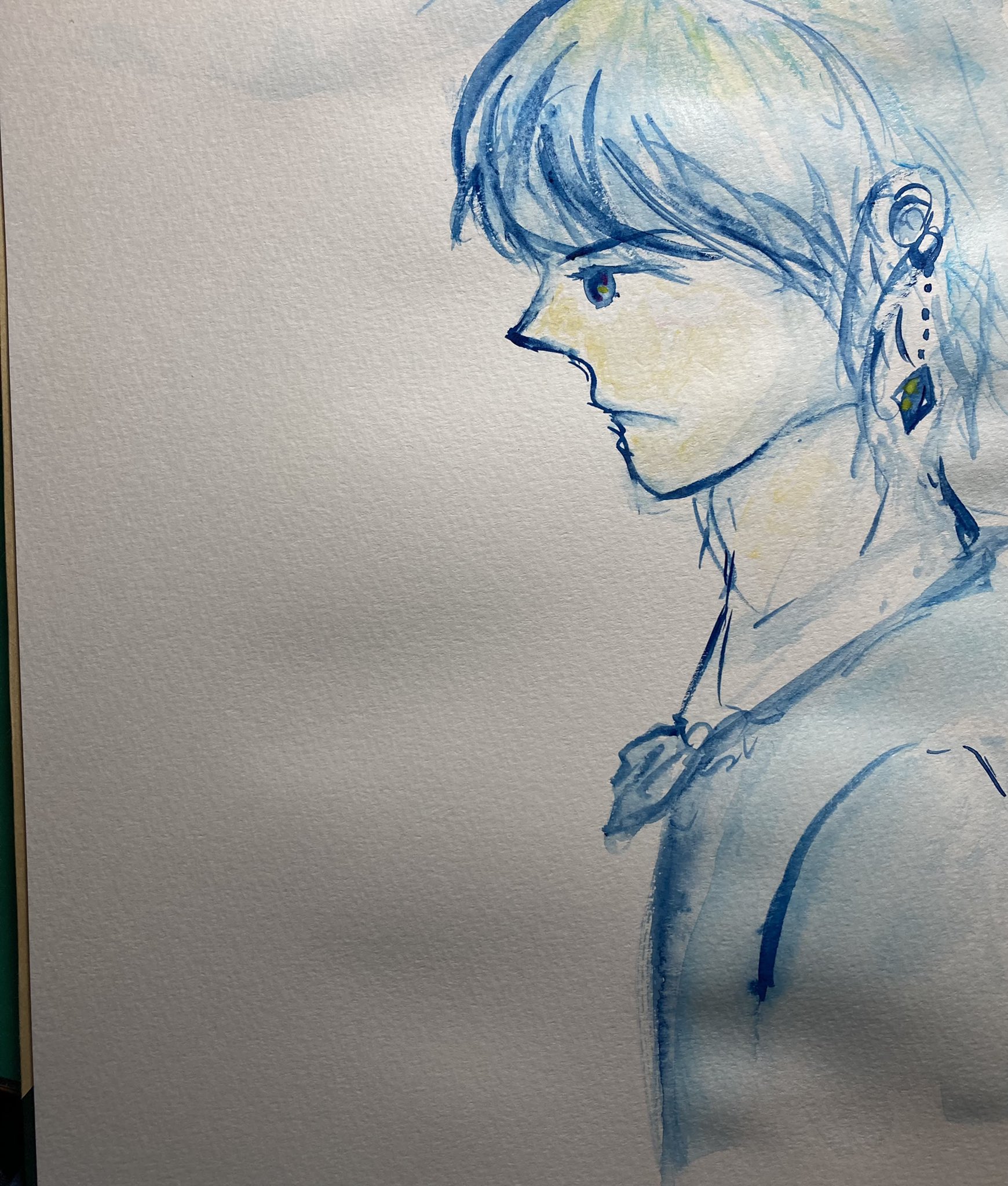 Haru 今日は落書き水彩一発描きしか出来ませんでした 2枚目は今年1月の展示会へ出した絵の額装なしverです 水彩 で初展示絵だった 額装なしは反射が無いので色が綺麗に映る 優しい夢が見られますように 水彩画 ファンタジーイラスト T Co